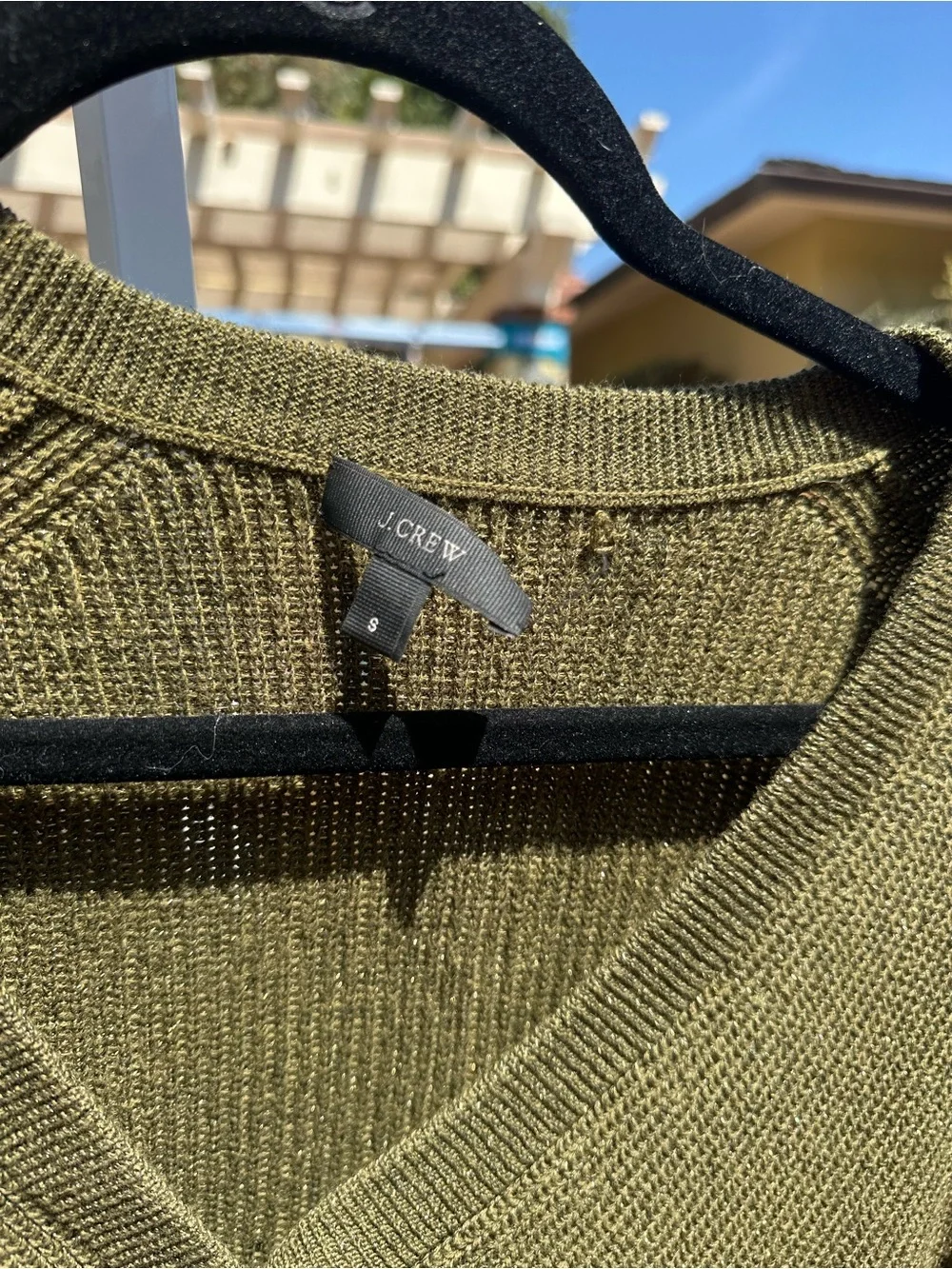 J. Crew Olive Green V-Neck Button Cardigan Sweater